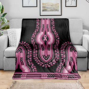 Breast Cancer Awareness Pink Ribbon Afro Blanket Dashiki Style - African Pride