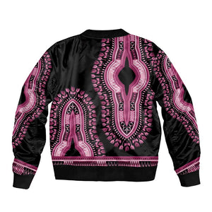Breast Cancer Awareness Pink Ribbon Afro Bomber Jacket Dashiki Style - African Pride