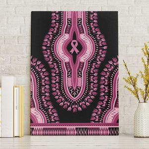 Breast Cancer Awareness Pink Ribbon Afro Canvas Wall Art Dashiki Style - African Pride
