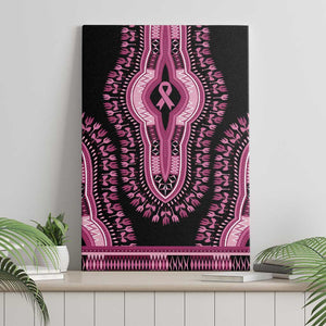 Breast Cancer Awareness Pink Ribbon Afro Canvas Wall Art Dashiki Style - African Pride