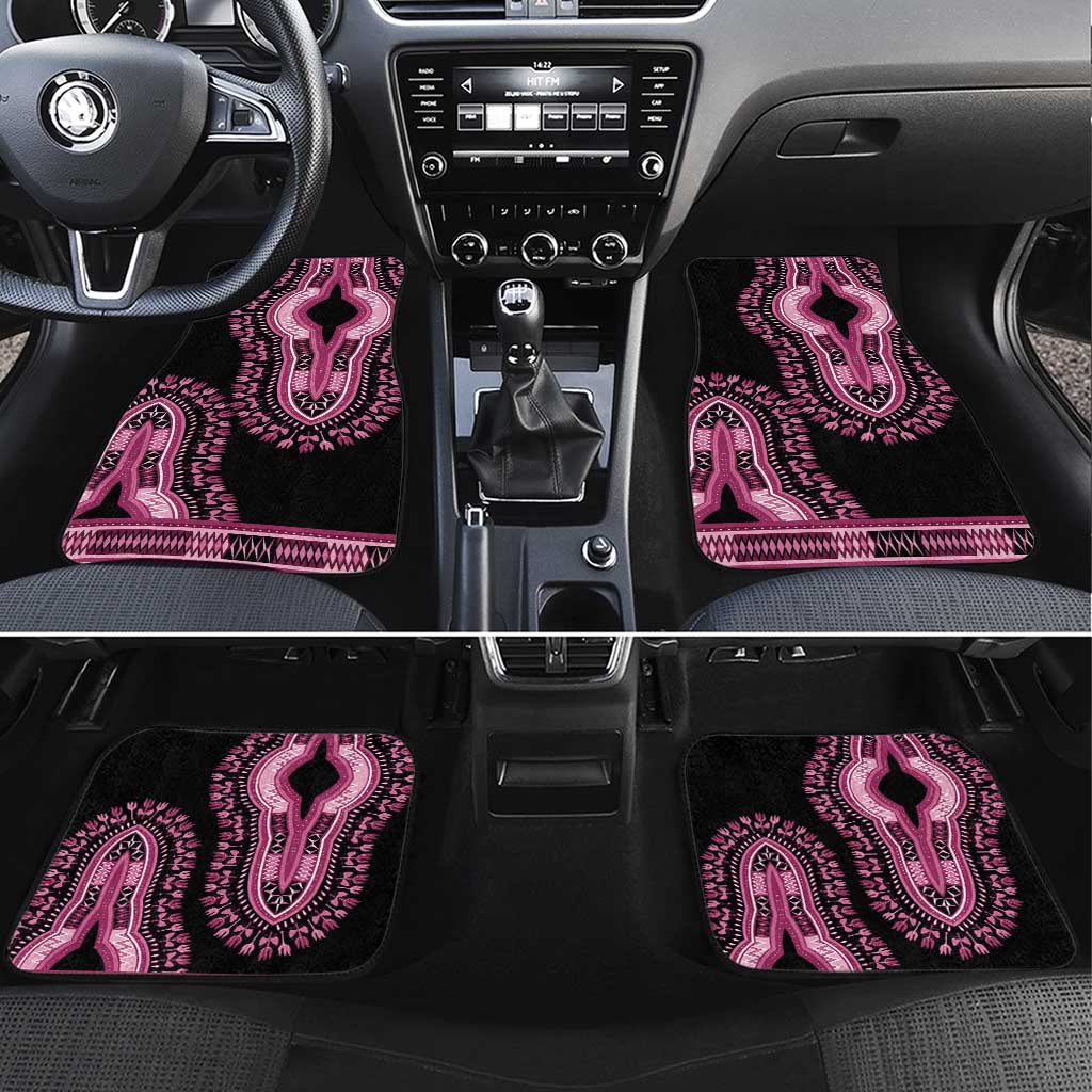Breast Cancer Awareness Pink Ribbon Afro Car Mats Dashiki Style - African Pride