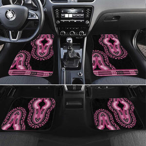 Breast Cancer Awareness Pink Ribbon Afro Car Mats Dashiki Style - African Pride