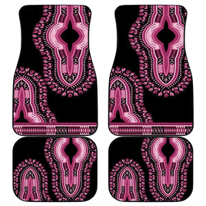 Breast Cancer Awareness Pink Ribbon Afro Car Mats Dashiki Style - African Pride