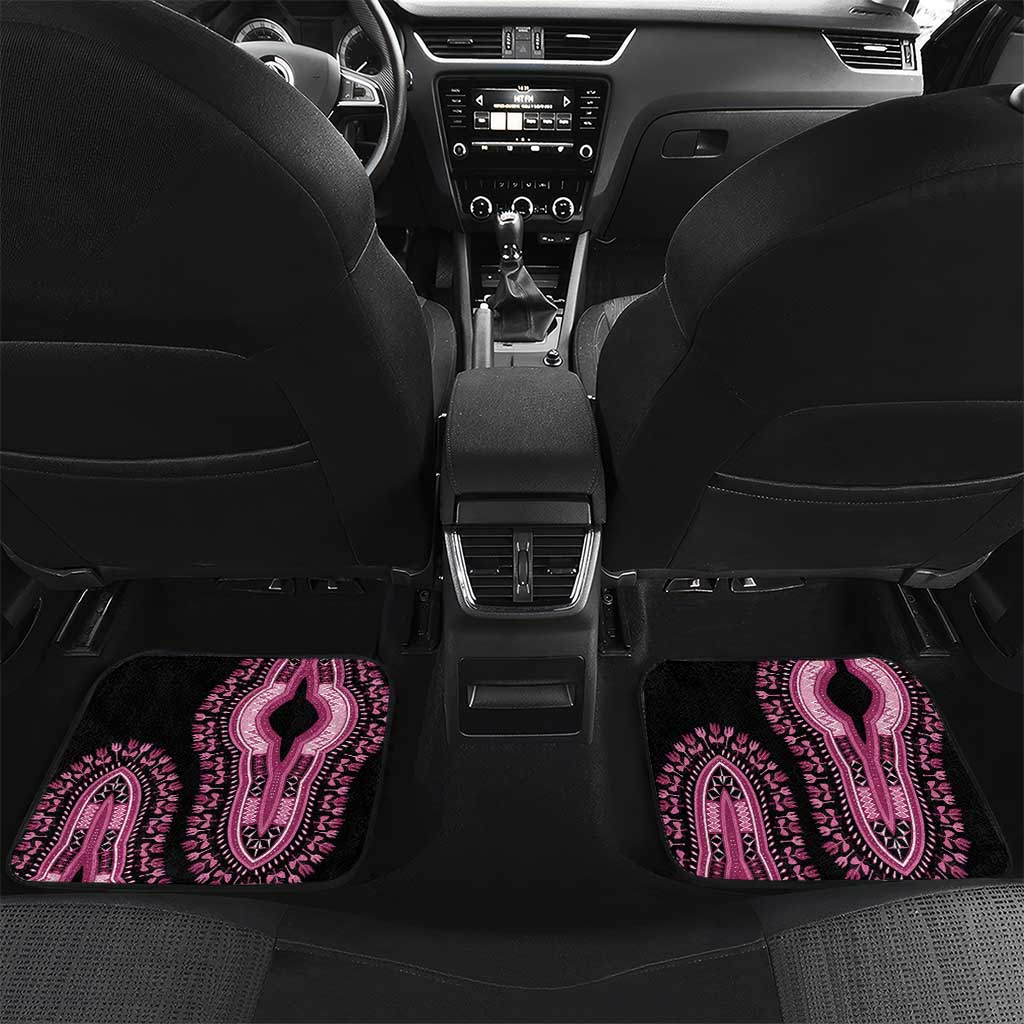 Breast Cancer Awareness Pink Ribbon Afro Car Mats Dashiki Style - African Pride