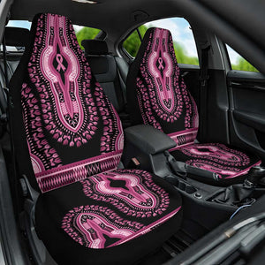 Breast Cancer Awareness Pink Ribbon Afro Car Seat Cover Dashiki Style - African Pride