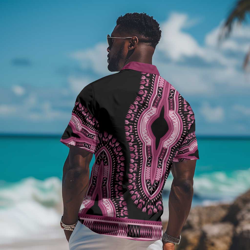 Breast Cancer Awareness Pink Ribbon Afro Hawaiian Shirt Dashiki Style - African Pride