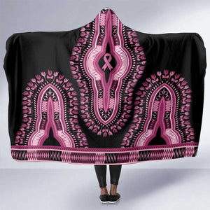 Breast Cancer Awareness Pink Ribbon Afro Hooded Blanket Dashiki Style - African Pride