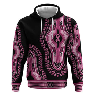 Breast Cancer Awareness Pink Ribbon Afro Hoodie Dashiki Style - African Pride