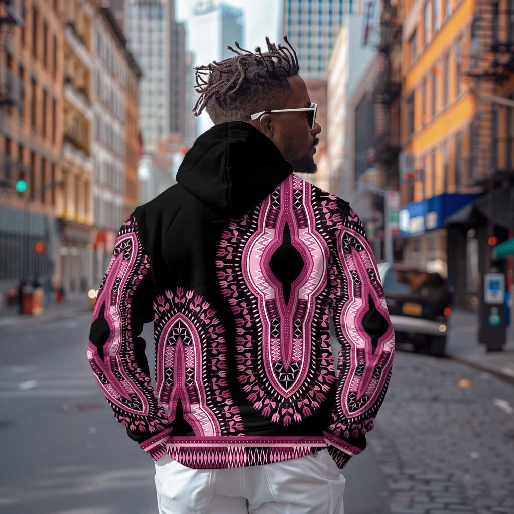Breast Cancer Awareness Pink Ribbon Afro Hoodie Dashiki Style - African Pride