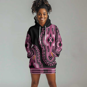 Breast Cancer Awareness Pink Ribbon Afro Hoodie Dress Dashiki Style - African Pride