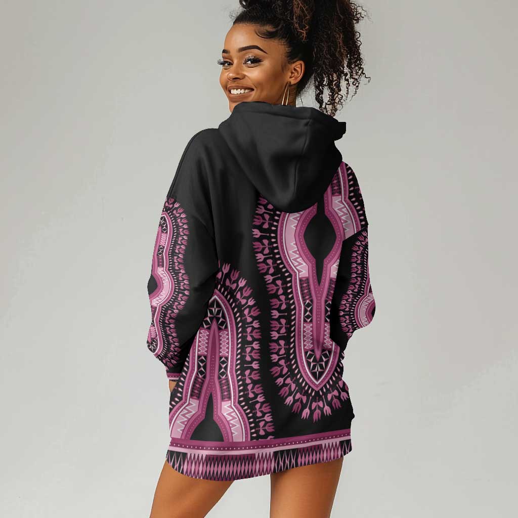 Breast Cancer Awareness Pink Ribbon Afro Hoodie Dress Dashiki Style - African Pride