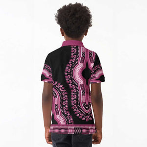 Breast Cancer Awareness Pink Ribbon Afro Kid Polo Shirt Dashiki Style - African Pride