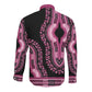 Breast Cancer Awareness Pink Ribbon Afro Long Sleeve Button Shirt Dashiki Style - African Pride