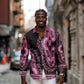 Breast Cancer Awareness Pink Ribbon Afro Long Sleeve Button Shirt Dashiki Style - African Pride