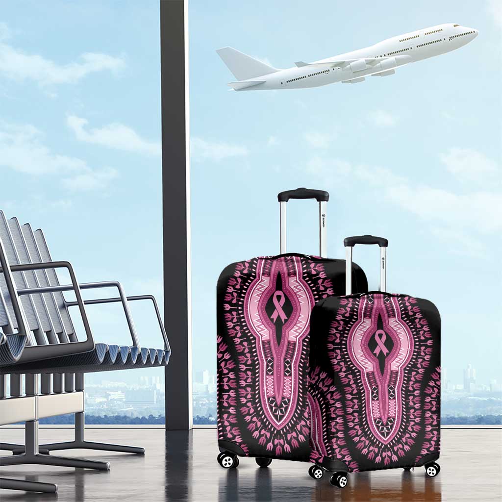Breast Cancer Awareness Pink Ribbon Afro Luggage Cover Dashiki Style - African Pride
