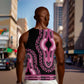 Breast Cancer Awareness Pink Ribbon Afro Men Tank Top Dashiki Style - African Pride