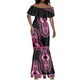 Breast Cancer Awareness Pink Ribbon Afro Mermaid Dress Dashiki Style - African Pride