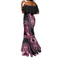 Breast Cancer Awareness Pink Ribbon Afro Mermaid Dress Dashiki Style - African Pride
