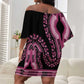 Breast Cancer Awareness Pink Ribbon Afro Off Shoulder Short Dress Dashiki Style - African Pride