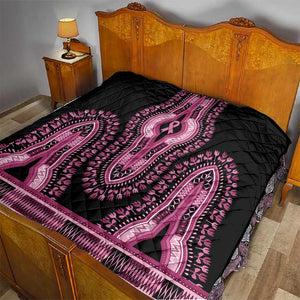 Breast Cancer Awareness Pink Ribbon Afro Quilt Dashiki Style - African Pride
