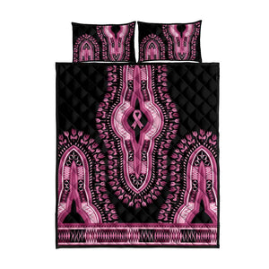 Breast Cancer Awareness Pink Ribbon Afro Quilt Bed Set Dashiki Style - African Pride