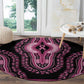 Breast Cancer Awareness Pink Ribbon Afro Round Carpet Dashiki Style - African Pride