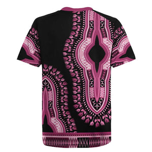 Breast Cancer Awareness Pink Ribbon Afro Rugby Jersey Dashiki Style - African Pride