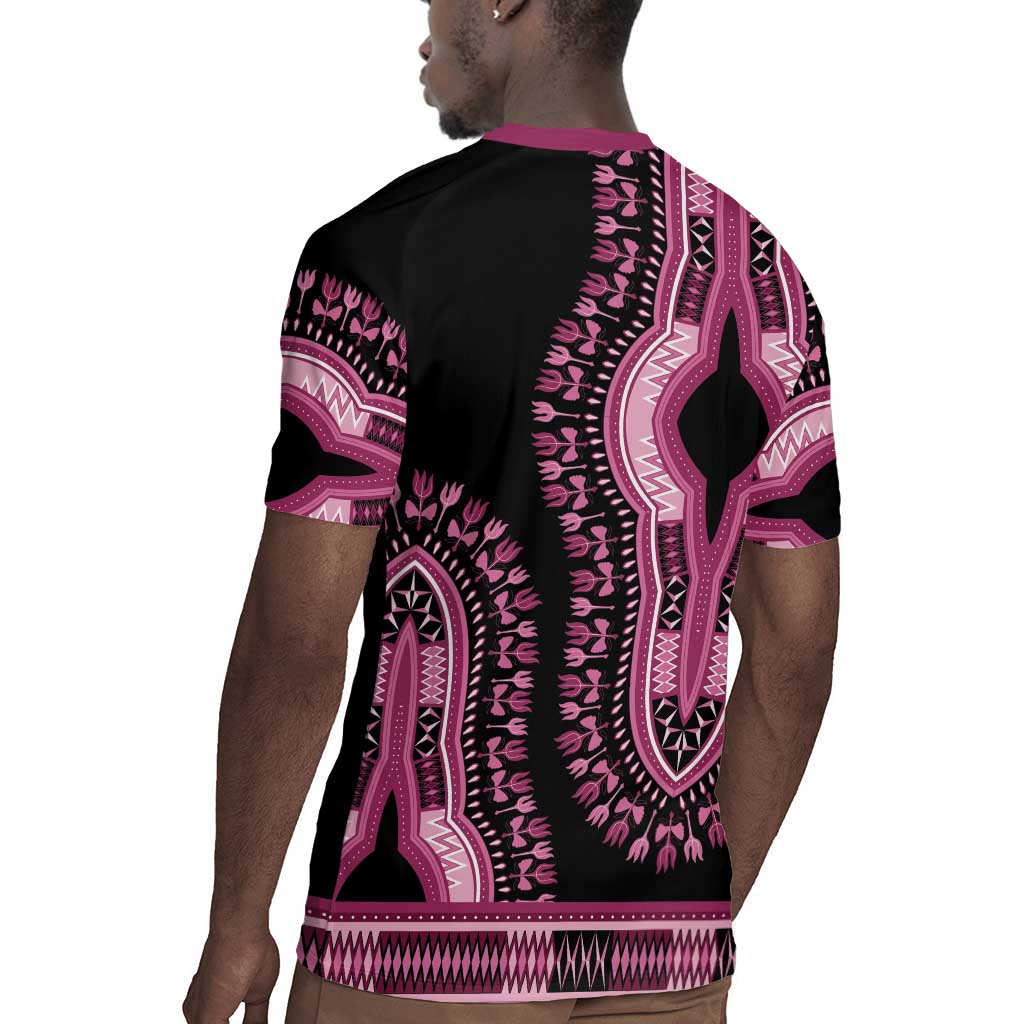 Breast Cancer Awareness Pink Ribbon Afro Rugby Jersey Dashiki Style - African Pride