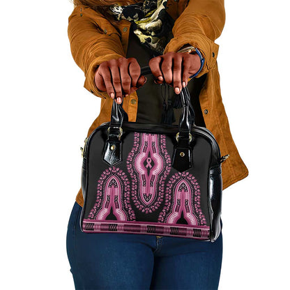 Breast Cancer Awareness Pink Ribbon Afro Shoulder Handbag Dashiki Style - African Pride