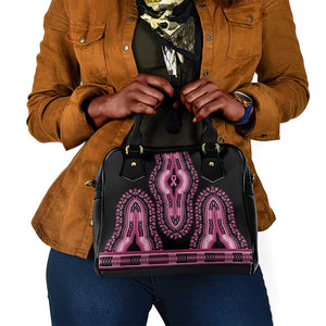 Breast Cancer Awareness Pink Ribbon Afro Shoulder Handbag Dashiki Style - African Pride