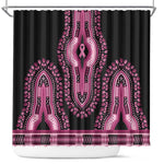 Breast Cancer Awareness Pink Ribbon Afro Shower Curtain Dashiki Style - African Pride