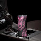 Breast Cancer Awareness Pink Ribbon Afro Skinny Tumbler Dashiki Style - African Pride