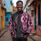 Breast Cancer Awareness Pink Ribbon Afro Sleeve Zip Bomber Jacket Dashiki Style - African Pride