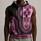 Breast Cancer Awareness Pink Ribbon Afro Sleeveless Hoodie Dashiki Style - African Pride