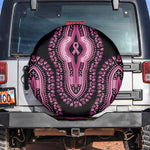 Breast Cancer Awareness Pink Ribbon Afro Spare Tire Cover Dashiki Style - African Pride