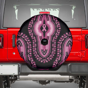 Breast Cancer Awareness Pink Ribbon Afro Spare Tire Cover Dashiki Style - African Pride