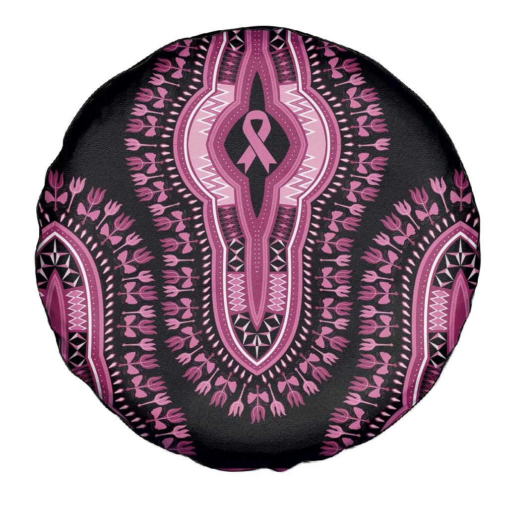 Breast Cancer Awareness Pink Ribbon Afro Spare Tire Cover Dashiki Style - African Pride