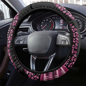 Breast Cancer Awareness Pink Ribbon Afro Steering Wheel Cover Dashiki Style - African Pride