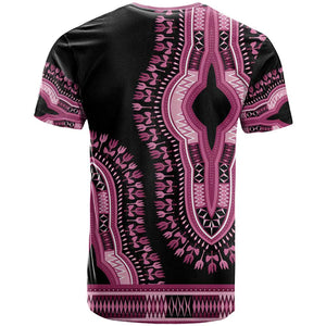 Breast Cancer Awareness Pink Ribbon Afro T shirt Dashiki Style - African Pride