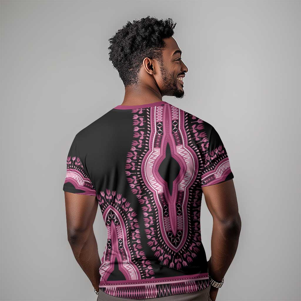 Breast Cancer Awareness Pink Ribbon Afro T shirt Dashiki Style - African Pride