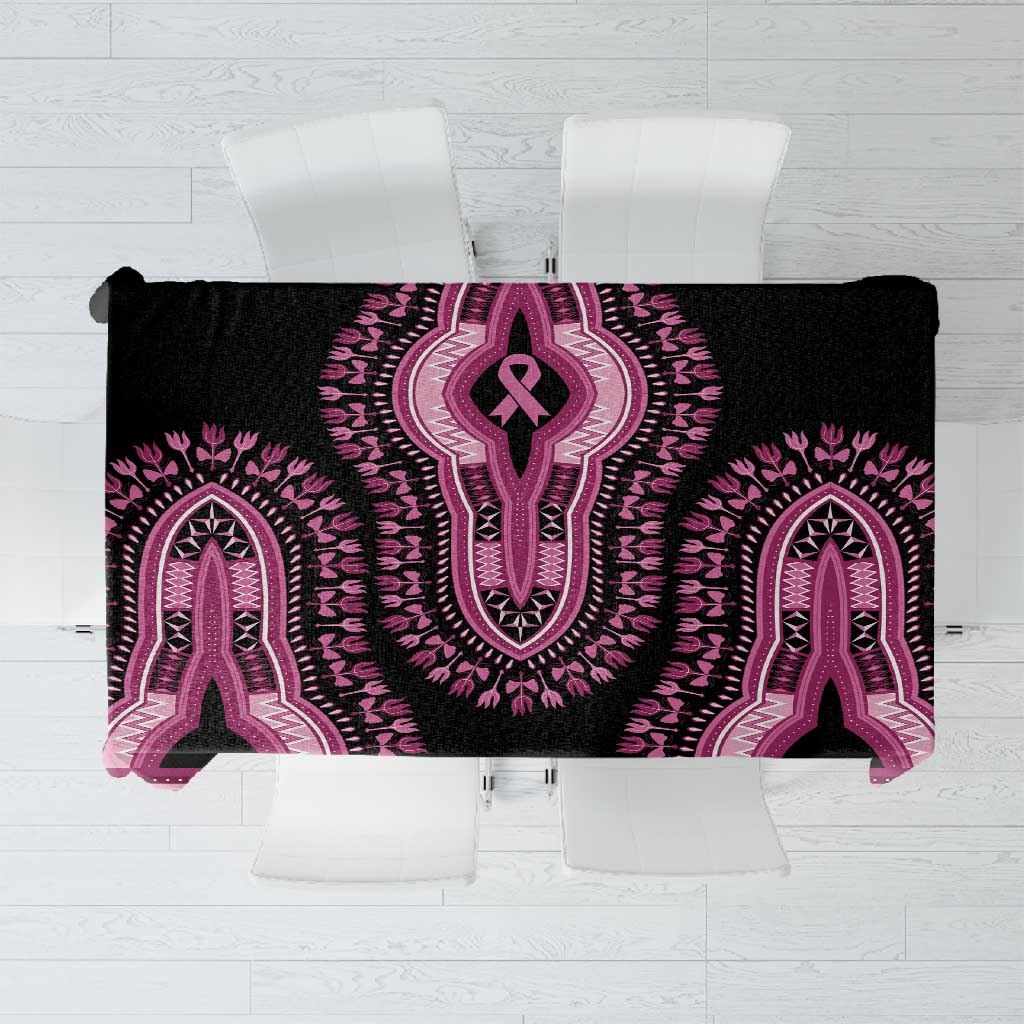 Breast Cancer Awareness Pink Ribbon Afro Tablecloth Dashiki Style - African Pride