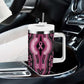 Breast Cancer Awareness Pink Ribbon Afro Tumbler With Handle Dashiki Style - African Pride