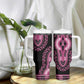 Breast Cancer Awareness Pink Ribbon Afro Tumbler With Handle Dashiki Style - African Pride