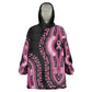 Breast Cancer Awareness Pink Ribbon Afro Wearable Blanket Hoodie Dashiki Style - African Pride