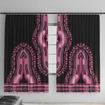 Breast Cancer Awareness Pink Ribbon Afro Window Curtain Dashiki Style - African Pride