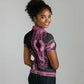 Breast Cancer Awareness Pink Ribbon Afro Women Polo Shirt Dashiki Style - African Pride