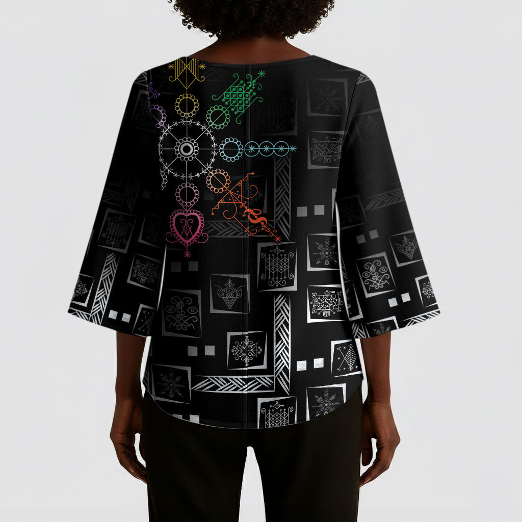 Afro Haiti Vodou Milokan Kimono Sleeve Blouse
