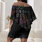Afro Haiti Vodou Milokan Off Shoulder Short Dress