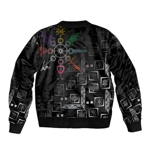 Afro Haiti Vodou Milokan Sleeve Zip Bomber Jacket