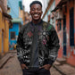 Afro Haiti Vodou Milokan Sleeve Zip Bomber Jacket